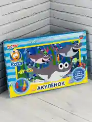 Развивающая настольная ходилка игра Настолка детская с фишками кубиком Акулёнок акула котэ