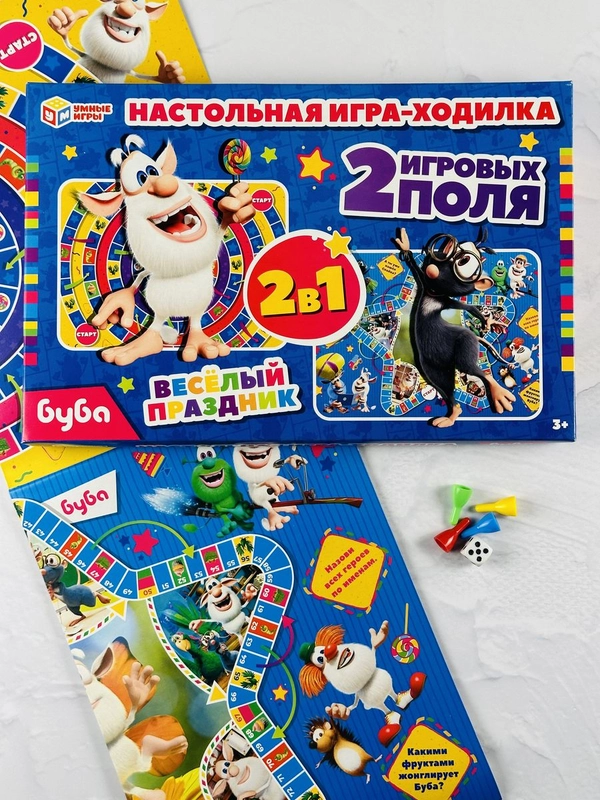 Настольная игра Настолка ходилка Бродилка фишки кубик игровое поле домовенок домовой Буба