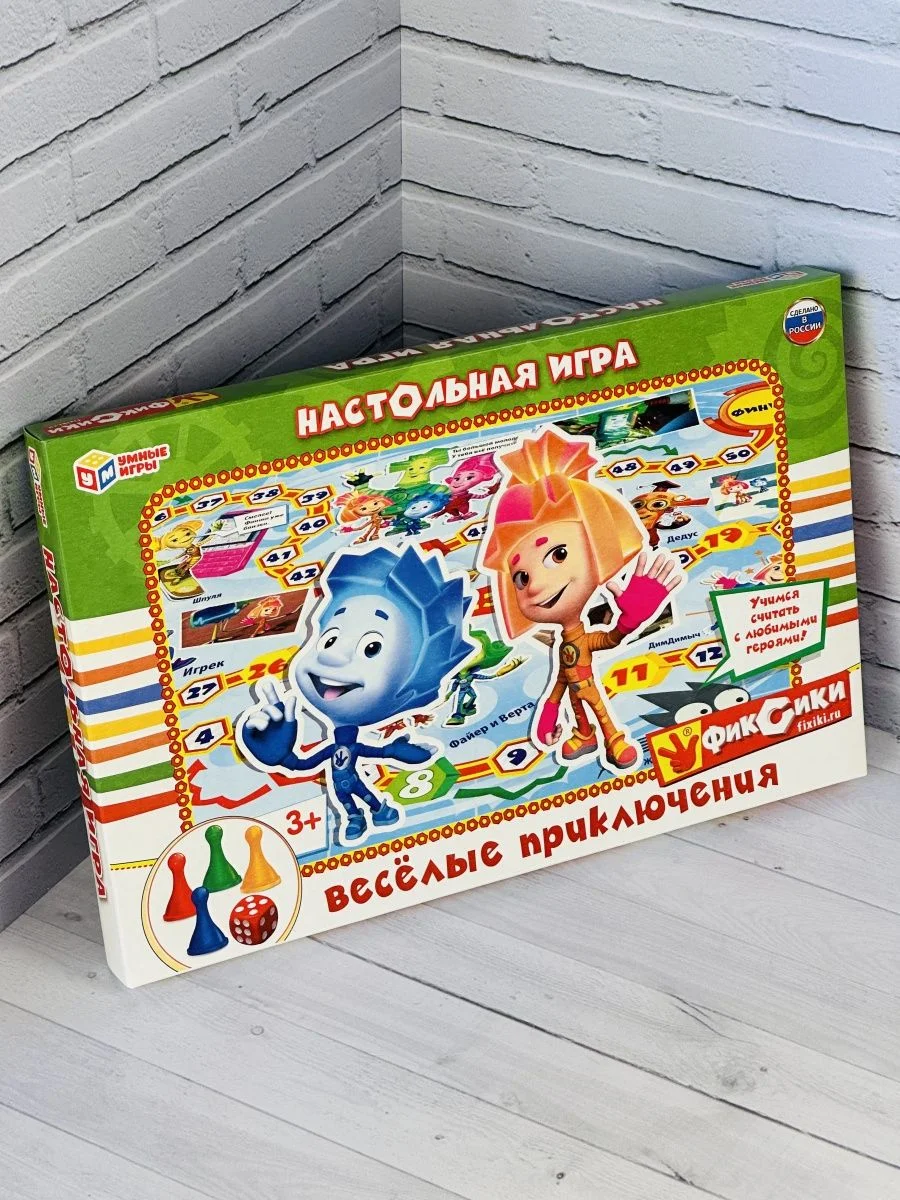 Настольная игра для детей Ходилка бродилка Фиксики с фишками Нолик Симка из мультфильма