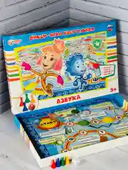 Настолка детская развивающая игра азбука учим буквы Фиксики Симка Нолик Игра с кубиком