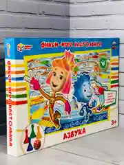 Настолка детская развивающая игра азбука учим буквы Фиксики Симка Нолик Игра с кубиком