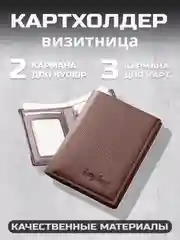 Коричневый картхолдер мужской, визитница