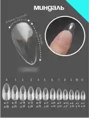 Гелевые типсы для наращивания ногтей. 5 форм 120 типс
