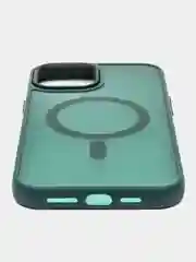 Лесной зеленый чехол силиконовый матовый MagSafe для iPhone 11 12 13 14 15 16 Pro Max