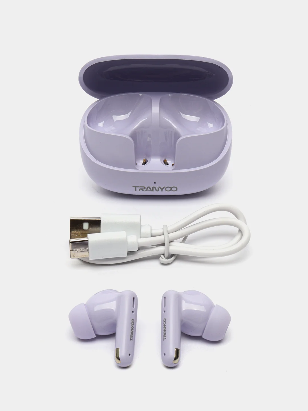 Сиреневый беспроводные наушники TRANYOO Wireless Stereo Earphone TWS, T-M26 вакуумные