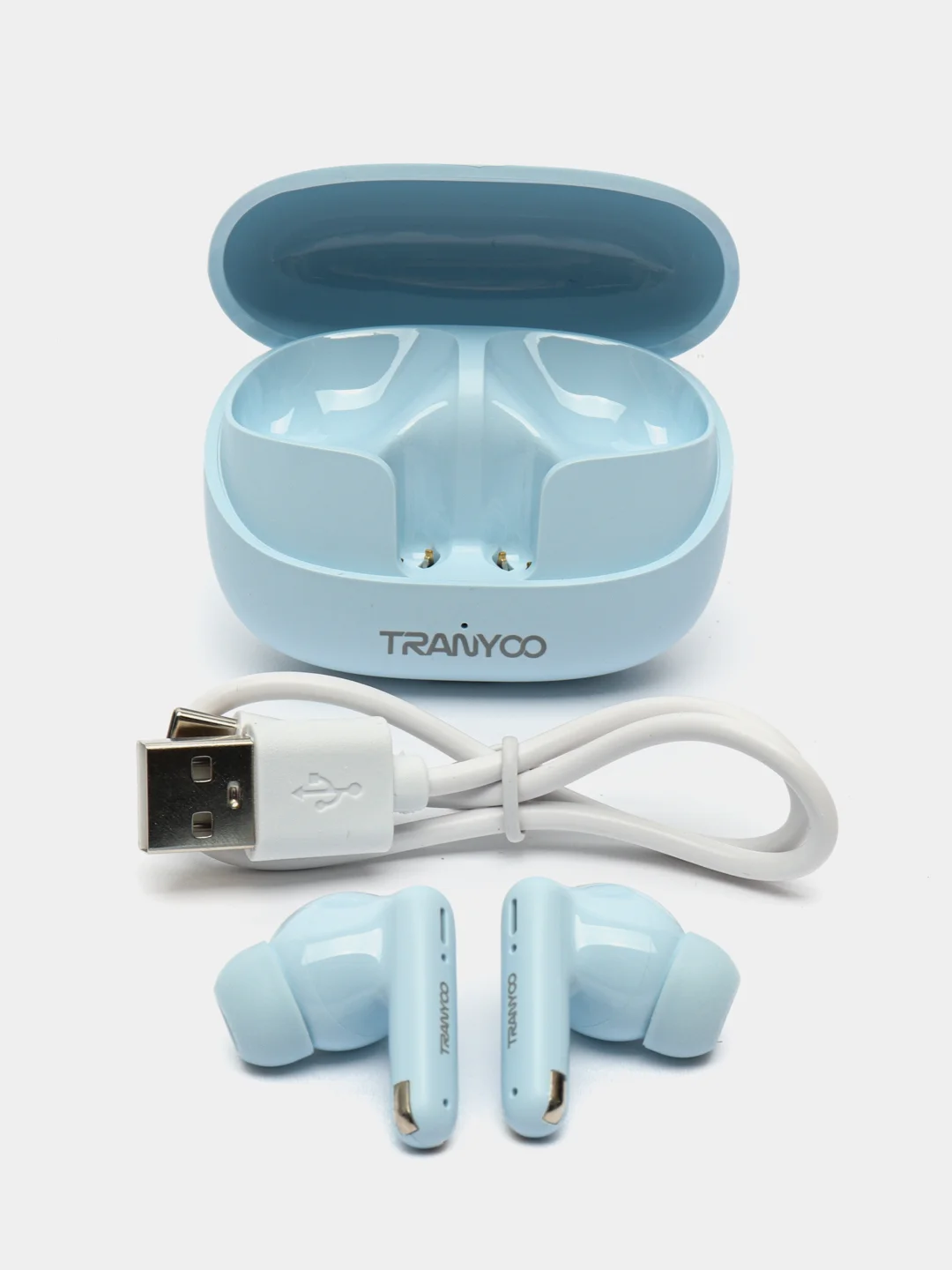 Белый беспроводные наушники TRANYOO Wireless Stereo Earphone TWS, T-M26 вакуумные