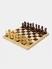 Шахматы деревянные для детей и взрослых, доска 29x29 см, лакированные, Золотая сказка