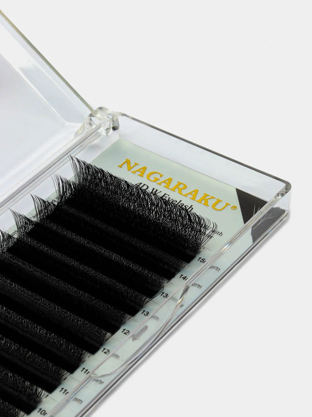 Ресницы для наращивания Nagaraku MIX 8-15 mm (Нагараку), изгиб C, D, 4D, черные