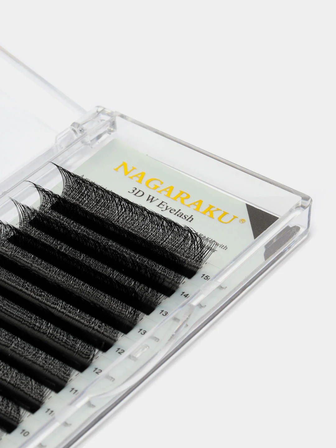 Ресницы для наращивания Nagaraku MIX 8-15 mm (Нагараку), изгиб C, D, 3D, черные