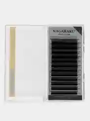 Ресницы для наращивания Nagaraku MIX 8-15 mm (Нагараку), изгиб C, D, 4D, черные