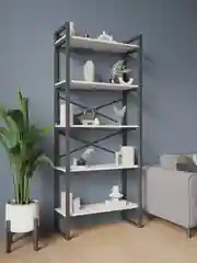 Белый стеллаж Лофт 5 цветов (5 полок)