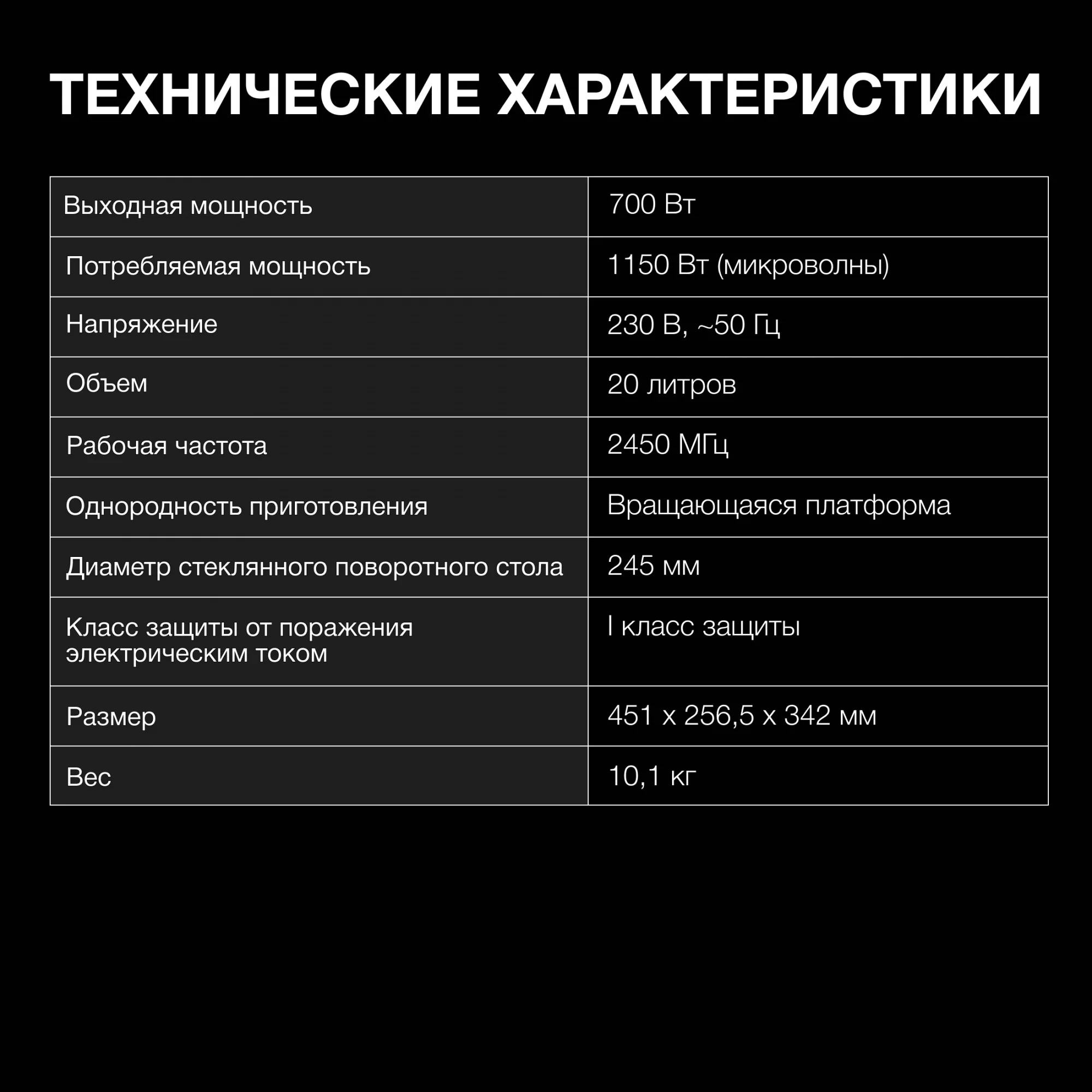 Микроволновая печь Hyundai HYM-M2003, 20л, 700Вт, белый