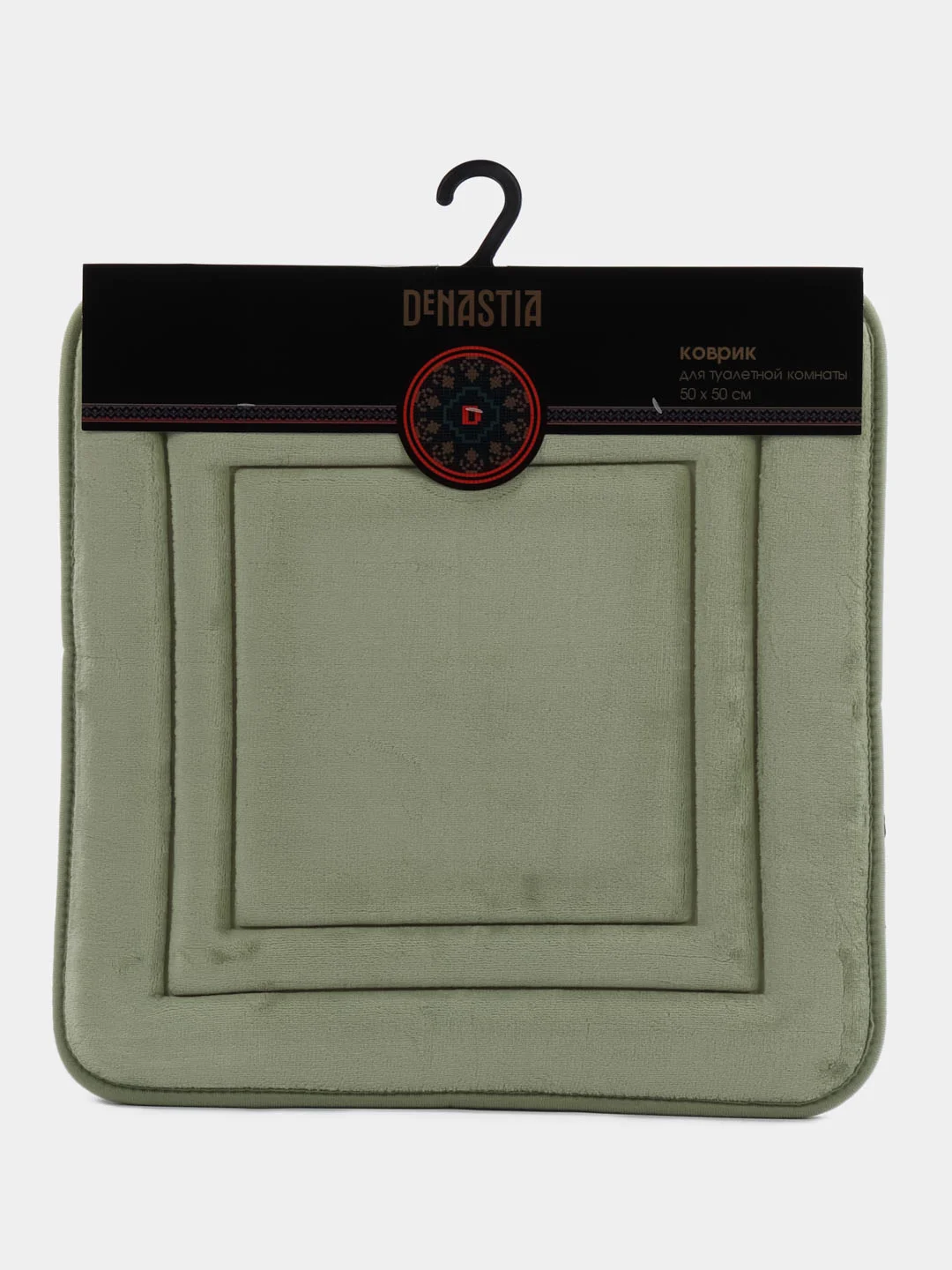 Коврик для туалета DeNASTIA "Soft Collection" 50x50см, мемори, оливковый