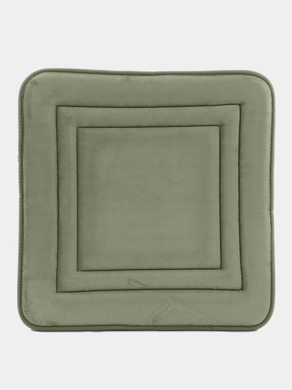 Коврик для туалета DeNASTIA "Soft Collection" 50x50см, мемори, оливковый