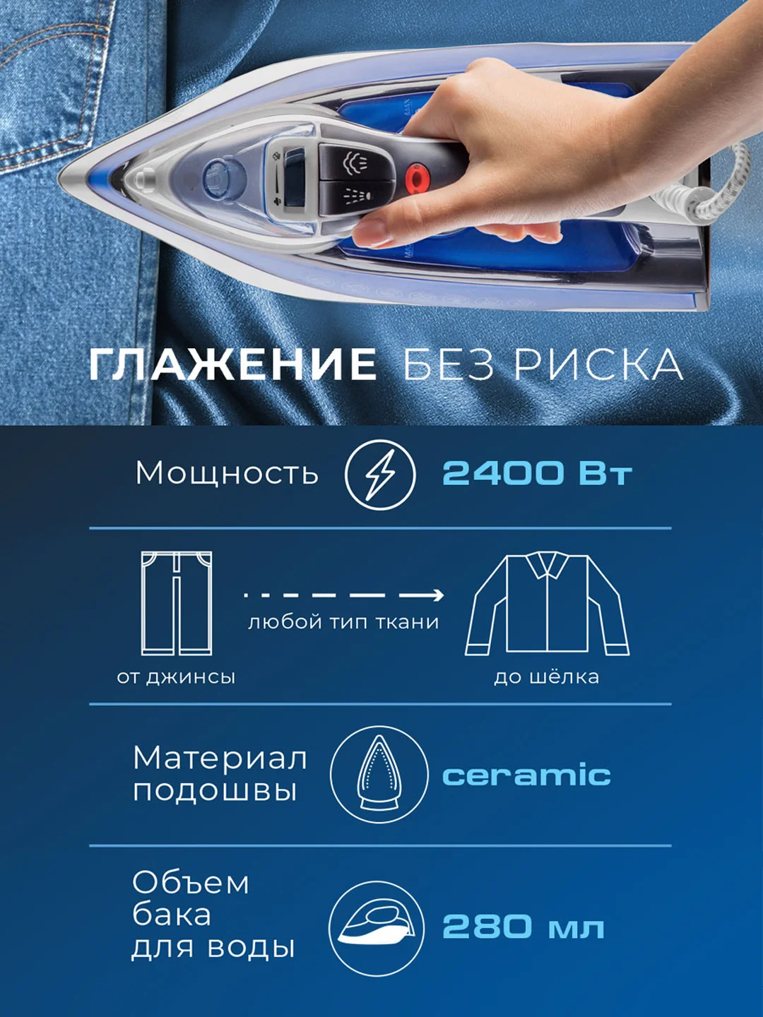 Электрический утюг ENDEVER DELTA-218