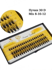 Накладные пучки для наращивания ресниц 30 D Mix, изгиб С