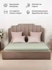 Оливковый простыня на резинке 160х200х25см трикотажная хлопок 100%
