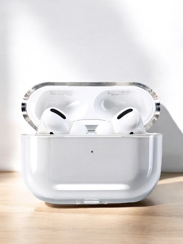 Чехол для наушников Apple AirPods Pro прозрачный, силиконовый, Аирподс про