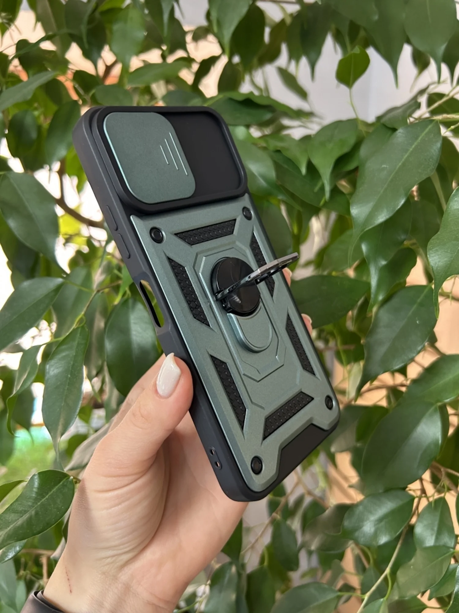 Зеленый чехол противоударный armors для Huawei Nova Y61 / Нова У61 с защитой камеры