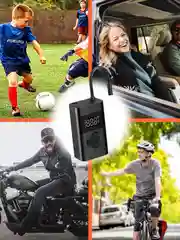 Черный автомобильный аккумуляторный насос, 2 в 1, черный