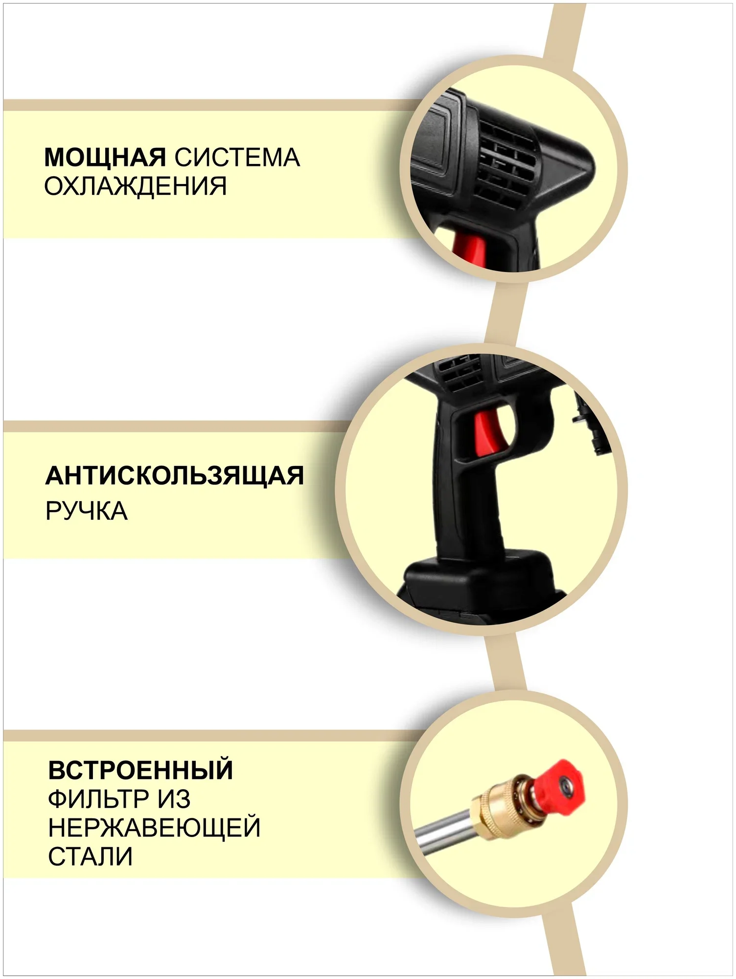 Черный мойка высокого давления, аккумуляторная