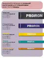 Резинка для фитнеса, PROIRON, нагрузка 6,7-13 кг, 2080х13х4,5 мм, зеленый