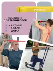 Резинка для фитнеса, PROIRON, нагрузка 18-31 кг, 2080х22х4,5 мм, желтый