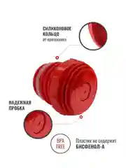 Красный пробка с кнопкой для термосов Relaxika 101 серии (0,35 л., 0,5 л.), R.STPR.04