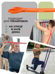 Резинка для фитнеса, PROIRON, нагрузка 2-6 кг, 2080х6,5х4,5 мм, оранжевый
