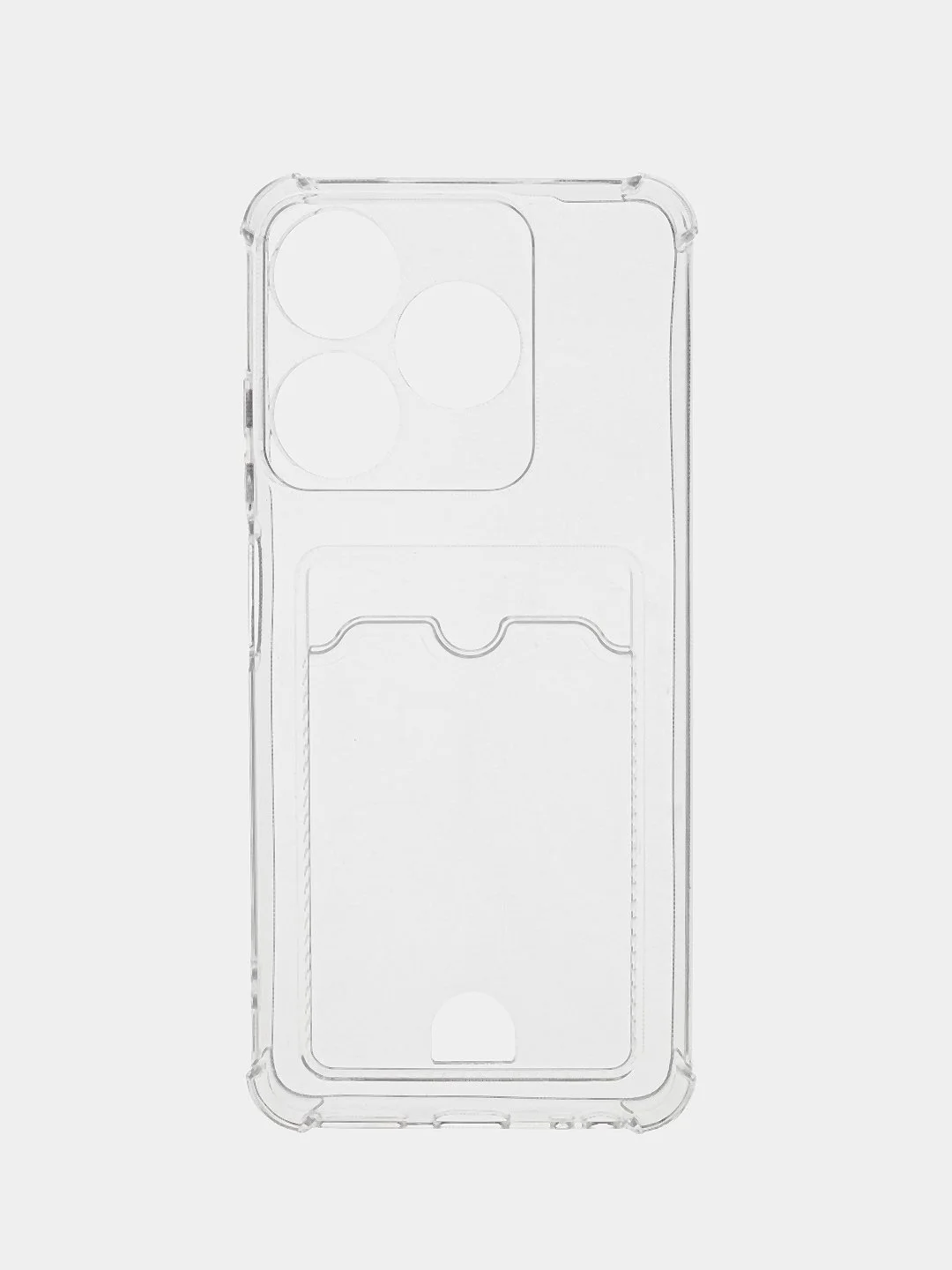 Чехол для Tecno Spark 10 / 10C (Техно Спарк 10 / 10С) с карманом для карт, прозрачный