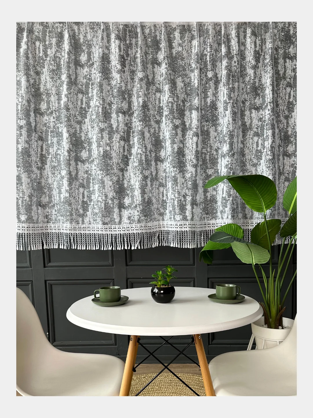 Тюль на кухню короткая 300x150
