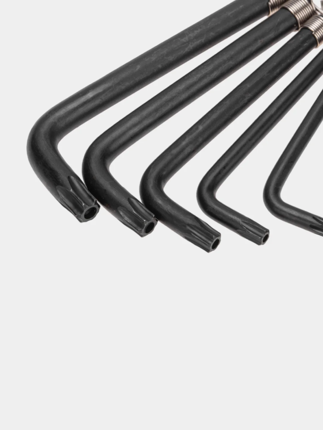 Набор ключей имбусовых TORX KRANZ T10-T50, CrV, 9 шт. , оксидированные, на кольце