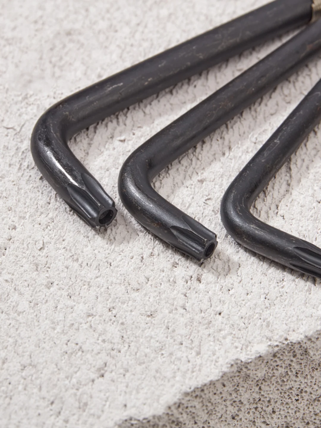 Набор ключей имбусовых TORX KRANZ T10-T50, CrV, 9 шт. , оксидированные, на кольце
