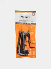 Набор ключей имбусовых TORX KRANZ T10-T50, CrV, 9 шт. , оксидированные, на кольце