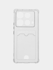 Чехол для Infinix Note 40 4G (Инфиникс Нот 40 4 Джи) с карманом для карт, прозрачный