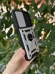Серебряный чехол противоударный armors для Honor X7 / Хонор Х7 с защитой камеры