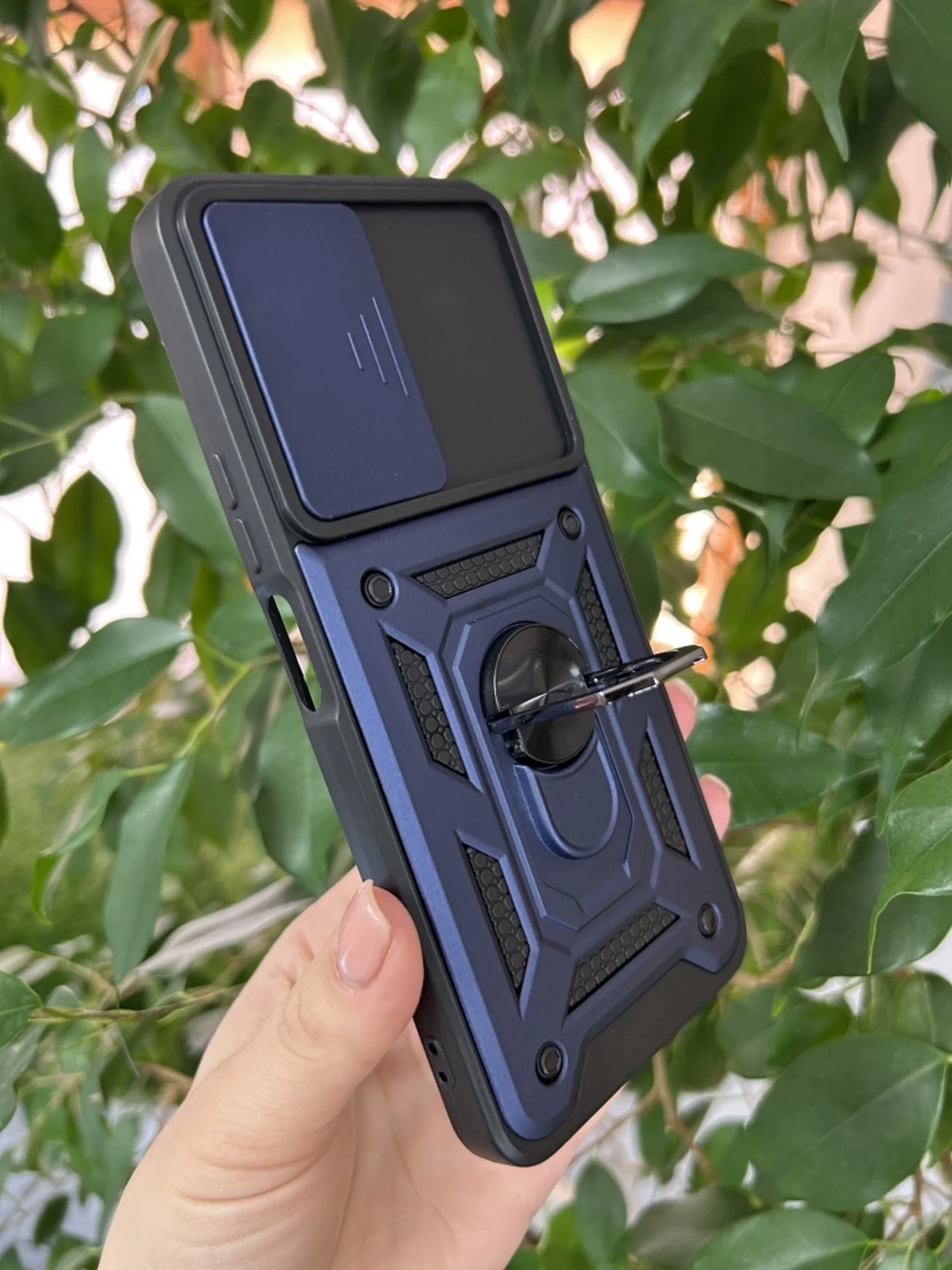 Темно-синий чехол противоударный armors для Honor X7 / Хонор Х7 с защитой камеры