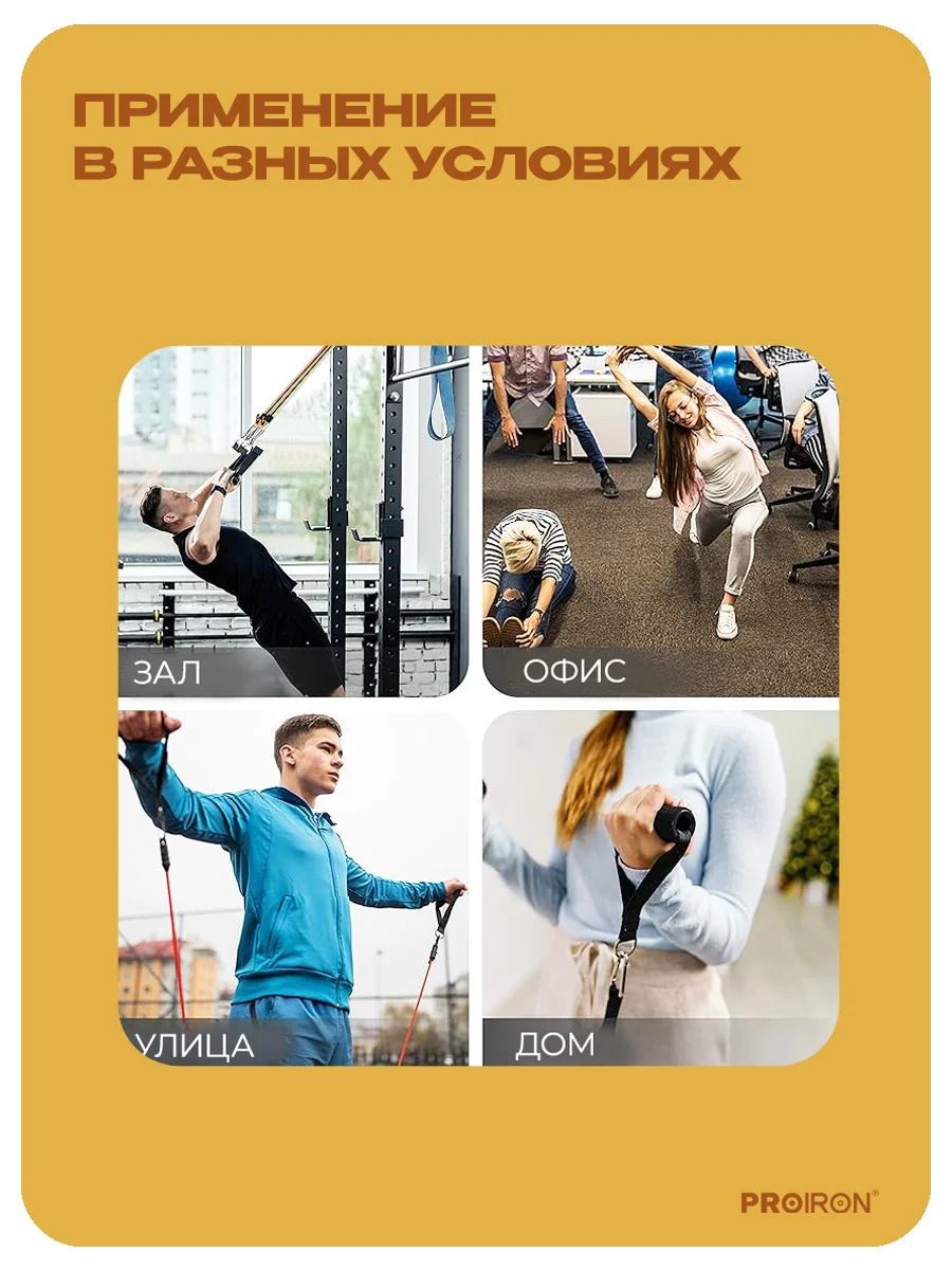 Набор эспандеров, для фитнеса, PROIRON, 5 шт