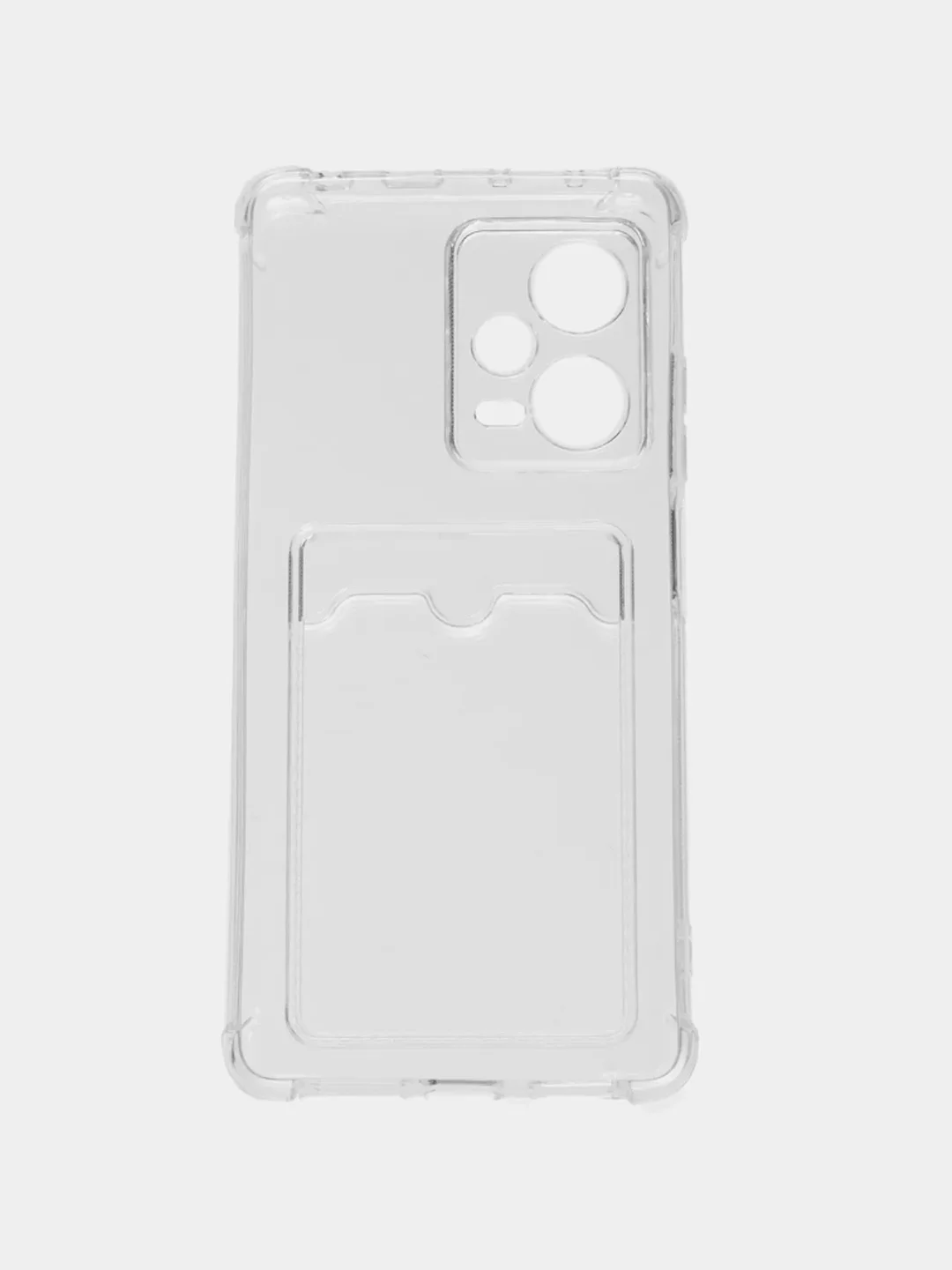 Прозрачный чехол для Xiaomi Redmi Note 12 Pro Plus 5G (Редми Нот 12 Про плюс) с карманом для карт