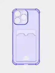 Лавандовый чехол для iPhone  14/ 14Pro / 14Pro Max 15 / 15Pro / 15Pro Max  с карманом для карт