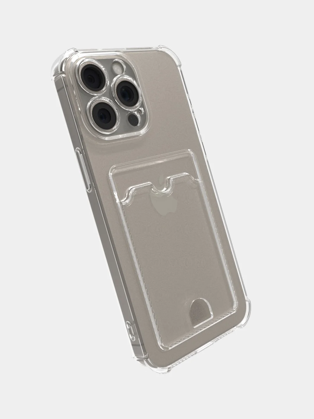 Прозрачный чехол для iPhone 14/ 14Pro / 14Pro Max 15 / 15Pro / 15Pro Max с карманом для карт