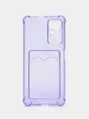 Лавандовый чехол для Xiaomi Redmi Note 12 Pro 4G (Редми Нот 12 Про)  с карманом для карт, прозрачный