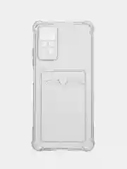 Прозрачный чехол для Xiaomi Redmi Note 12 Pro 4G (Редми Нот 12 Про)  с карманом для карт, прозрачный