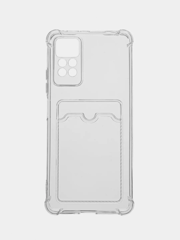 Чехол для Xiaomi Redmi Note 12 Pro 4G (Редми Нот 12 Про)  с карманом для карт, прозрачный