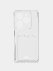 Чехол для Infinix Hot 40 / Hot 40 Pro / Spark 20 Pro с карманом для карт, прозрачный