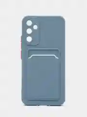 Синий меланж чехол для Samsung Galaxy A15 ( Самсунг Галакси A15) c карманом для карт