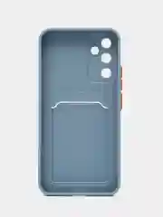 Синий меланж чехол для Samsung Galaxy A15 ( Самсунг Галакси A15) c карманом для карт