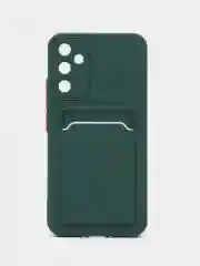 Тёмно-зелёный чехол для Samsung Galaxy A15 ( Самсунг Галакси A15) c карманом для карт