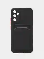 Черный чехол для Samsung Galaxy A15 ( Самсунг Галакси A15) c карманом для карт