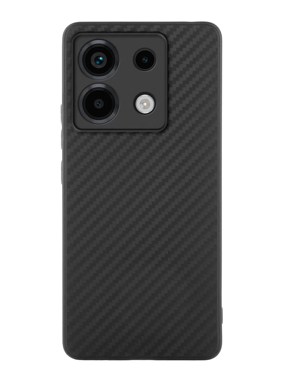 Черный чехол для Xiaomi Redmi Note 13 Pro 5G/ Poco X6 силиконовый BROSCORP с текстурой карбон